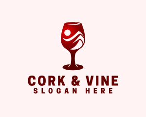 Red Wine Liquor logo design