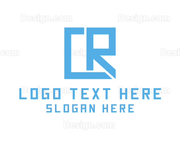 Geometric Letter CR Technology Logo