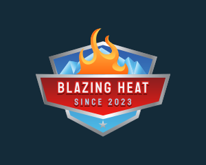 Fire Ice Heating logo design