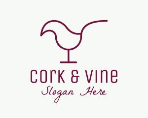 Minimalist Red Wine Chick logo design