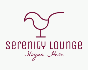 Minimalist Red Wine Chick logo design