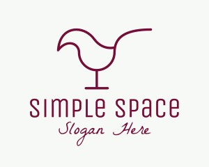 Minimalist Red Wine Chick logo design