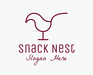 Minimalist Red Wine Chick logo design