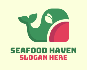 Seafood Whale Watermelon  logo design