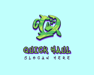 Graffiti Art Letter Q logo design