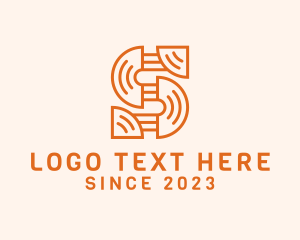 Orange Tribal Letter S logo