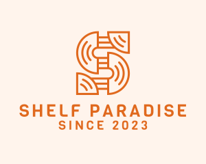 Orange Tribal Letter S logo design