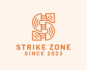 Orange Tribal Letter S logo design