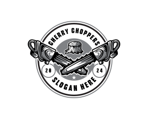 Chainsaw Forestry Woodcutting logo design