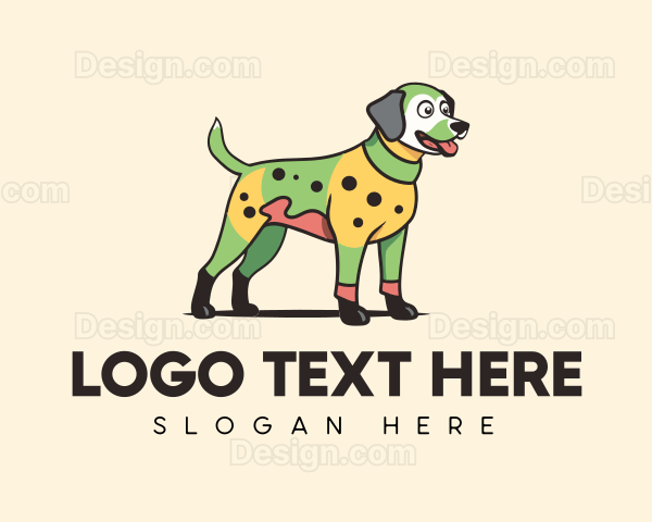 Colorful Costume Spotted Dog Logo