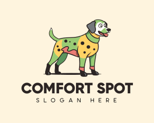 Colorful Costume Spotted Dog logo design