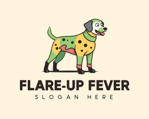 Colorful Costume Spotted Dog logo design