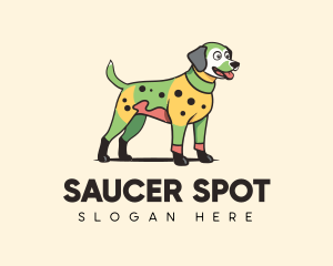 Colorful Costume Spotted Dog logo design