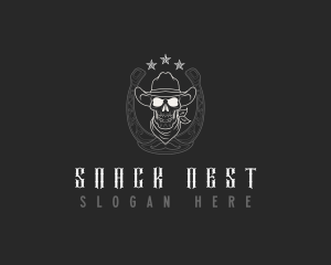 Western Skull Cowboy logo design