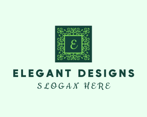 Green Botanical Frame logo design