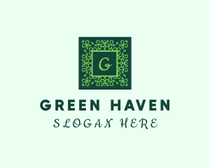 Green Botanical Frame logo design