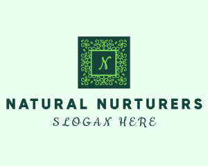 Green Botanical Frame logo design