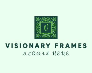 Green Botanical Frame logo design