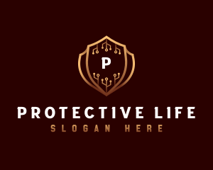 Cyber Security Protection logo design