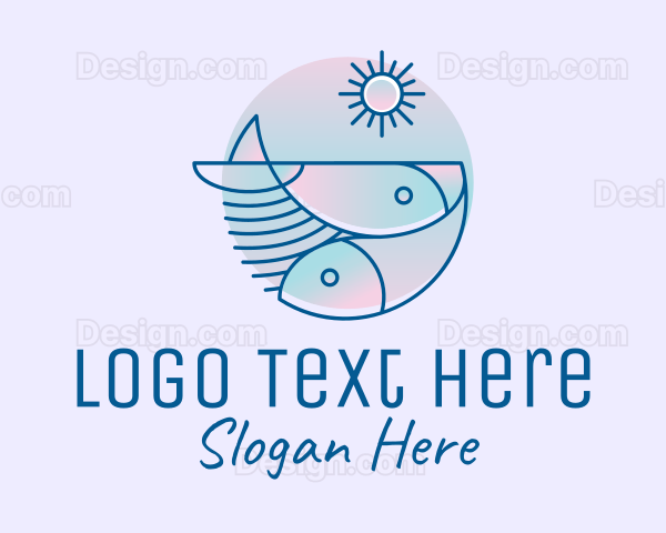 Ocean Fish Seafood Logo