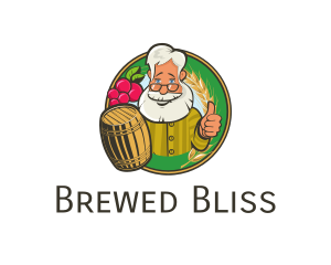 Grandpa Brewery Barrel logo design