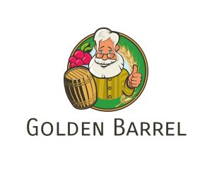 Grandpa Brewery Barrel logo design