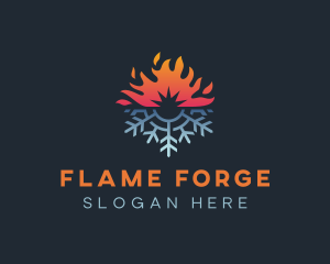 Ice Snowflake Flame  logo design