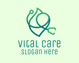 Green Medical Stethoscope Logo