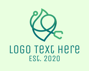 Medical - Green Medical Stethoscope logo design