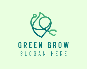 Green Medical Stethoscope logo design