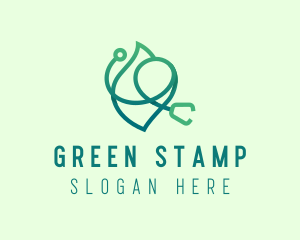 Green Medical Stethoscope logo design