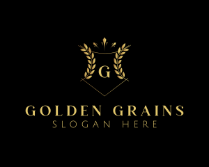 Golden Wheat Shield  logo design