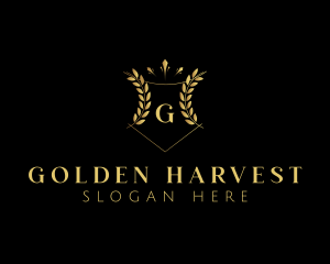 Golden Wheat Shield  logo design