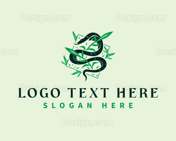 Boho Leaves Snake Logo