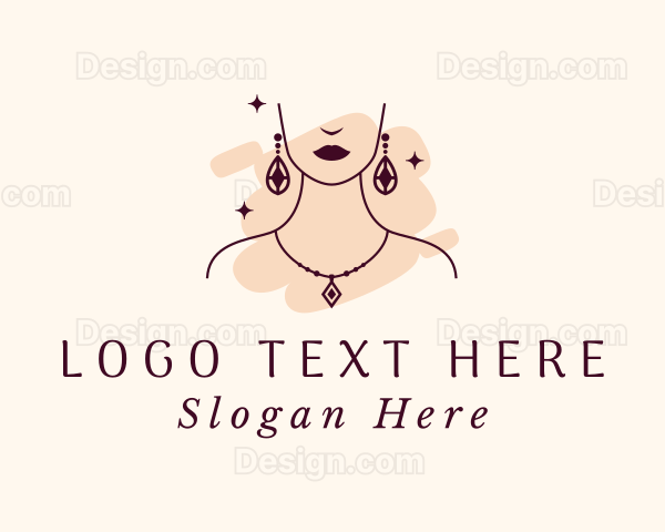 Makeup Woman Jewelry Logo