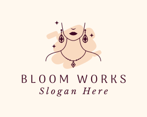 Makeup Woman Jewelry Logo