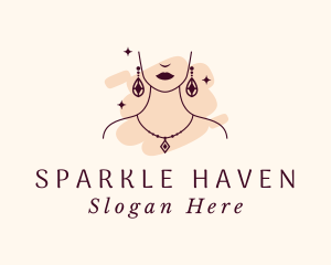 Makeup Woman Jewelry logo design