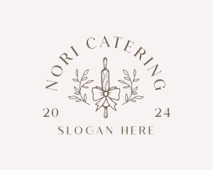 Baking Ribbon Rolling Pin logo design