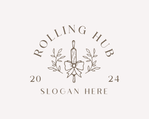 Baking Ribbon Rolling Pin logo design