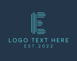Cyber Data Neon Letter E logo
