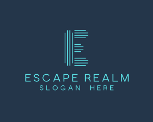 Cyber Data Neon Letter E logo