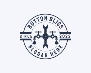 Plumbing Faucet Badge logo design