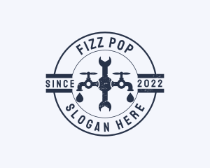 Plumbing Faucet Badge logo design