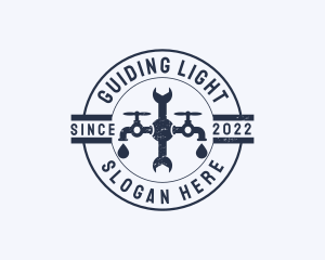 Plumbing Faucet Badge logo design