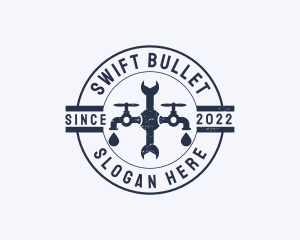 Plumbing Faucet Badge logo design