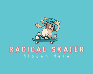 Helmet Skater Dog  logo design