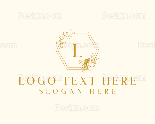 Floral Bee Nature Logo