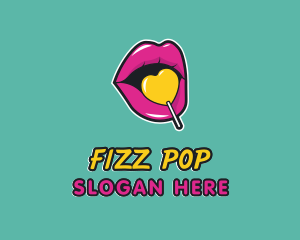 Sweet Lollipop Lips logo design