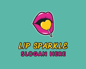 Sweet Lollipop Lips logo design