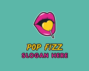 Sweet Lollipop Lips logo design